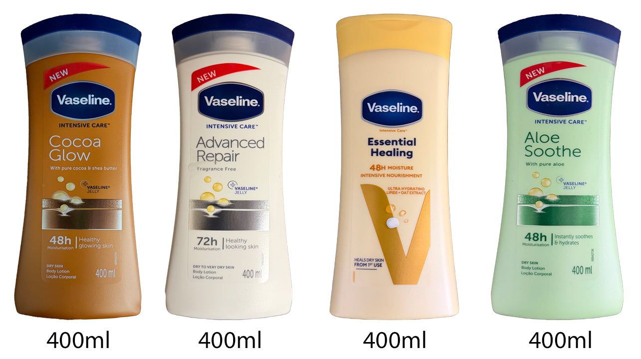 Vaseline Intensive Care Lotion Cocoa - Advanced - Essential -Daily Brightening