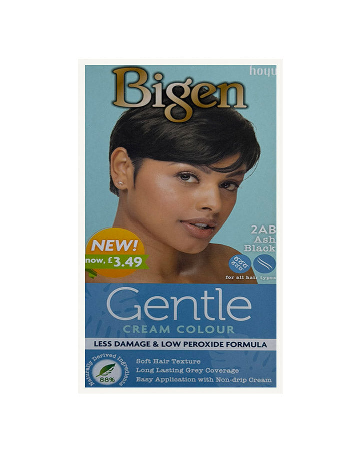 Bigen Gentle Cream Colour Less Damage & Low Peroxide Formula 2 AB Ash Black
