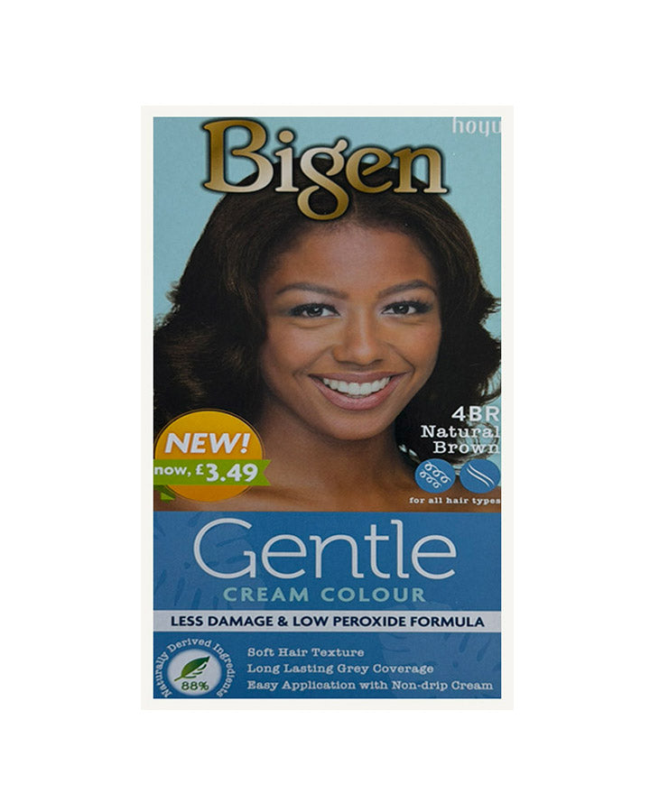 Bigen Gentle Cream Colour Less Damage & Low Peroxide Formula 4 BR Natural Brown