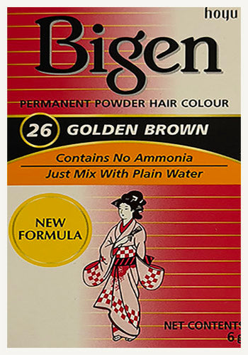 Bigen Permanent Power Hair Colour Dye No Ammonia 26 Golden Brown