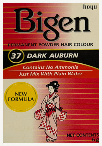 Bigen Permanent Powder Hair Colour No Ammonia 37 Dark Auburn