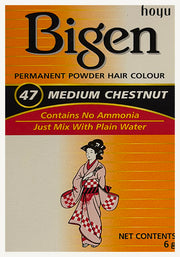 Bigen Permanent Powder Hair Colour No Ammonia 47 Medium Chestnut 6g