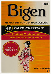 Bigen Permanent Powder Hair Colour No Ammonia 48 Dark Chestnut 6g