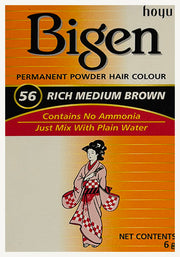 Bigen Permanent Powder Hair Colour No Ammonia 56 Rich Medium Brown 6g