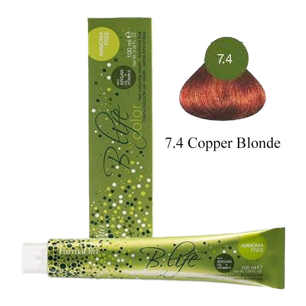 B Life Hair Colour Amonia Free 100ml 7.4 Copper Blonde