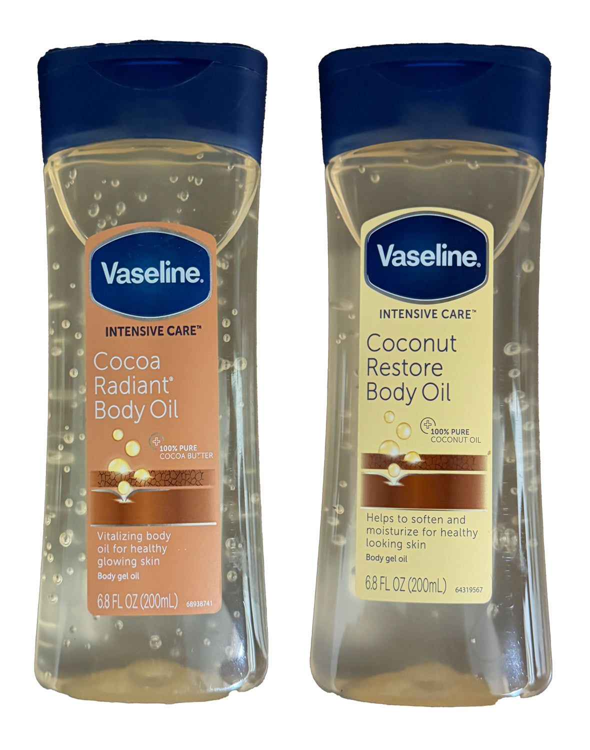 Vaseline Cocoa Radiant Body Oil 200ml & Coconut Restore Body Oil 200ml