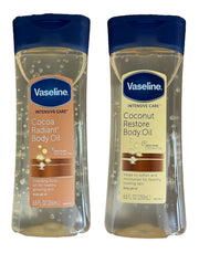 Vaseline Cocoa Radiant Body Oil 200ml & Coconut Restore Body Oil 200ml