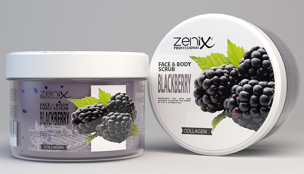 Zenix Face & Body Daily Scrub Black Berry 275ml